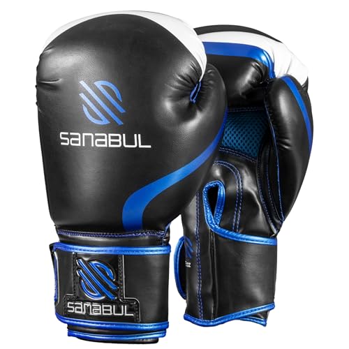 Sanabul Essential Gel Boxing Gloves | Pro-Tested Kickboxing Gloves for Men and Women | Ideal for Boxing, MMA, Muay Thai, and Heavy Bag Training All Black, 10 oz