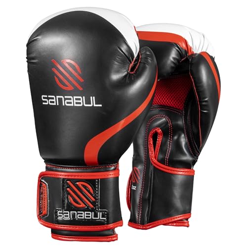Sanabul Essential Gel Boxing Gloves | Pro-Tested Kickboxing Gloves for Men and Women | Ideal for Boxing, MMA, Muay Thai, and Heavy Bag Training All Black, 10 oz