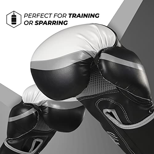 Sanabul Essential Gel Boxing Gloves | Pro-Tested Kickboxing Gloves for Men and Women | Ideal for Boxing, MMA, Muay Thai, and Heavy Bag Training All Black, 10 oz
