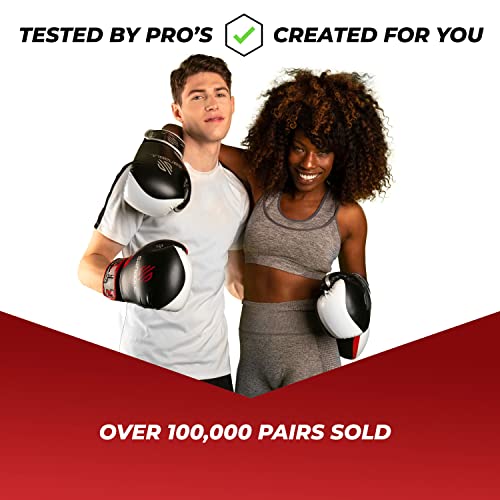 Sanabul Essential Gel Boxing Gloves | Pro-Tested Kickboxing Gloves for Men and Women | Ideal for Boxing, MMA, Muay Thai, and Heavy Bag Training All Black, 10 oz