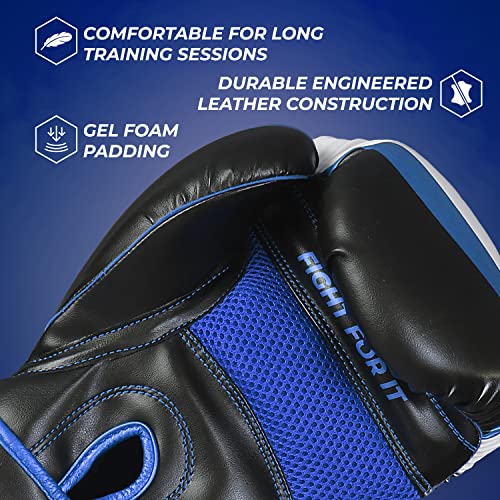Sanabul Essential Gel Boxing Gloves | Pro-Tested Kickboxing Gloves for Men and Women | Ideal for Boxing, MMA, Muay Thai, and Heavy Bag Training All Black, 10 oz