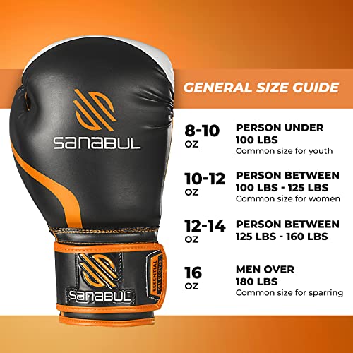 Sanabul Essential Gel Boxing Gloves | Pro-Tested Kickboxing Gloves for Men and Women | Ideal for Boxing, MMA, Muay Thai, and Heavy Bag Training All Black, 10 oz