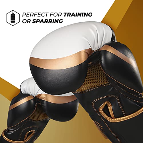 Sanabul Essential Gel Boxing Gloves | Pro-Tested Kickboxing Gloves for Men and Women | Ideal for Boxing, MMA, Muay Thai, and Heavy Bag Training All Black, 10 oz