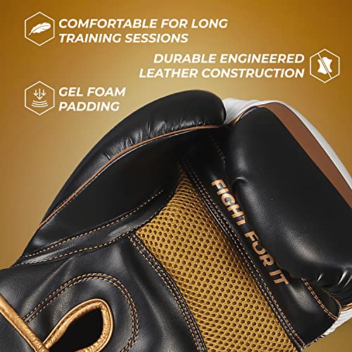 Sanabul Essential Gel Boxing Gloves | Pro-Tested Kickboxing Gloves for Men and Women | Ideal for Boxing, MMA, Muay Thai, and Heavy Bag Training All Black, 10 oz