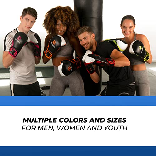 Sanabul Essential Gel Boxing Gloves | Pro-Tested Kickboxing Gloves for Men and Women | Ideal for Boxing, MMA, Muay Thai, and Heavy Bag Training All Black, 10 oz