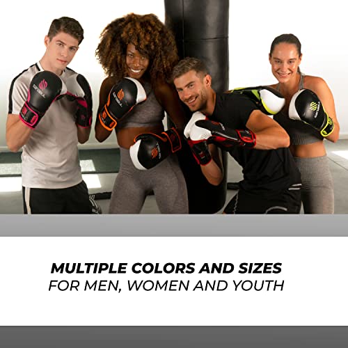 Sanabul Essential Gel Boxing Gloves | Pro-Tested Kickboxing Gloves for Men and Women | Ideal for Boxing, MMA, Muay Thai, and Heavy Bag Training All Black, 10 oz