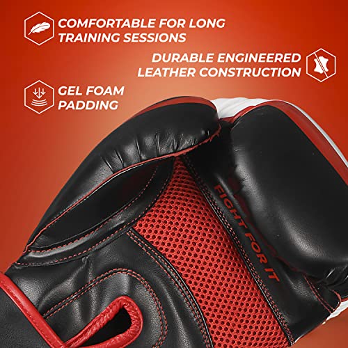 Sanabul Essential Gel Boxing Gloves | Pro-Tested Kickboxing Gloves for Men and Women | Ideal for Boxing, MMA, Muay Thai, and Heavy Bag Training All Black, 10 oz