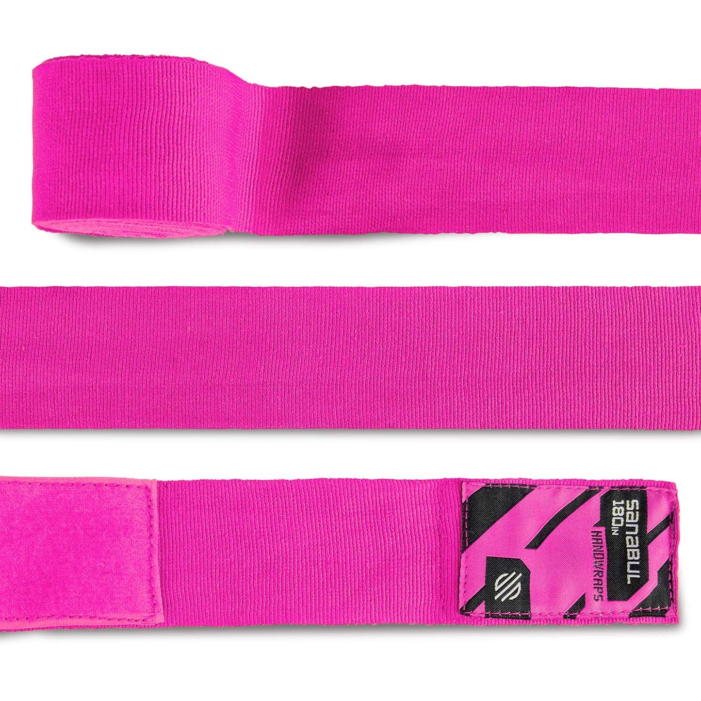 Sanabul Elastic Professional 180 inch Handwraps for Boxing Kickboxing Muay Thai MMA (Black, 180")