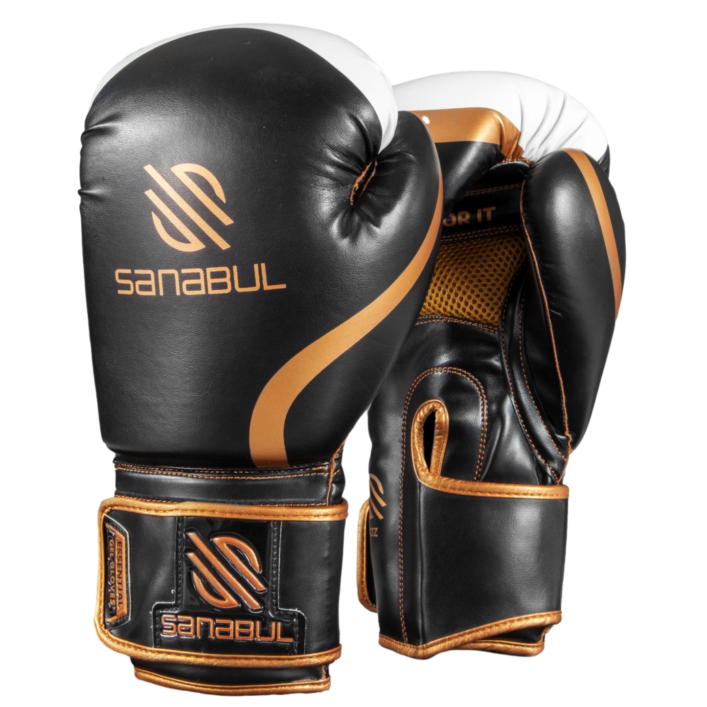 Sanabul Essential Gel Boxing Gloves | Pro-Tested Kickboxing Gloves for Men and Women | Ideal for Boxing, MMA, Muay Thai, and Heavy Bag Training All Black, 10 oz