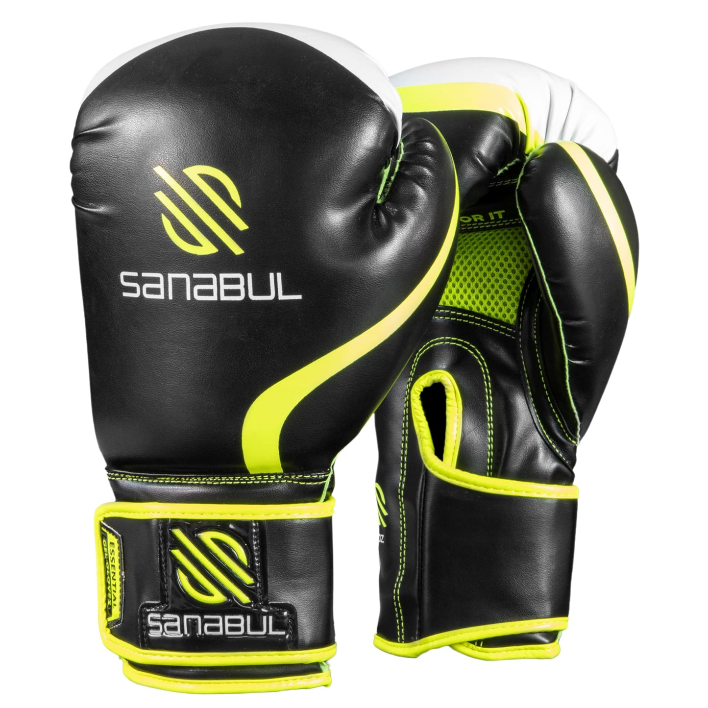 Sanabul Essential Gel Boxing Gloves | Pro-Tested Kickboxing Gloves for Men and Women | Ideal for Boxing, MMA, Muay Thai, and Heavy Bag Training All Black, 10 oz