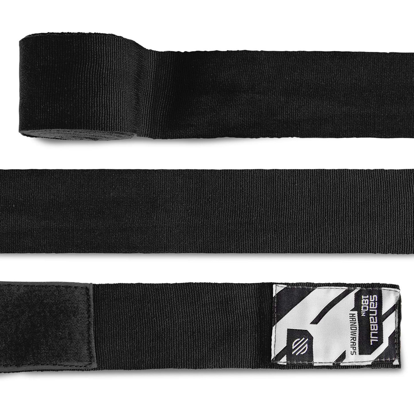 Sanabul Elastic Professional 180 inch Handwraps for Boxing Kickboxing Muay Thai MMA (Black, 180")