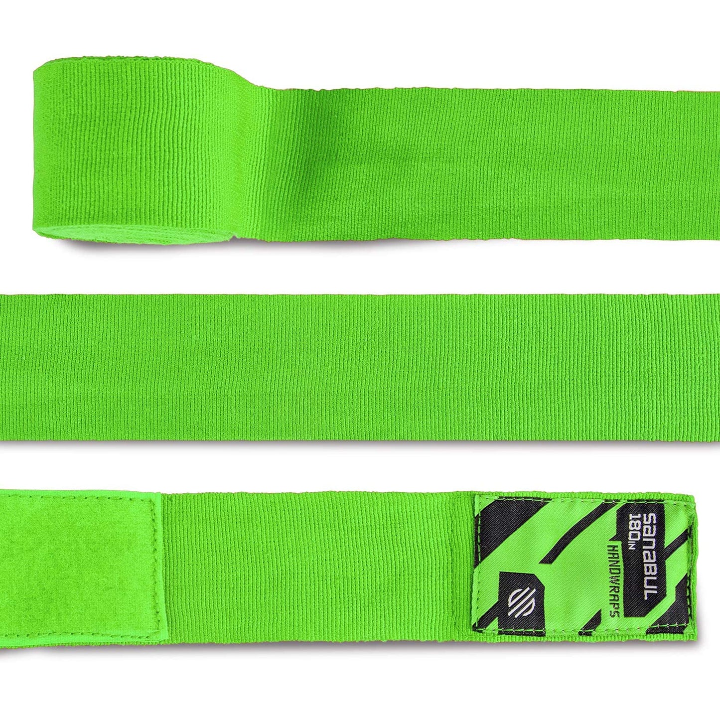 Sanabul Elastic Professional 180 inch Handwraps for Boxing Kickboxing Muay Thai MMA (Black, 180")