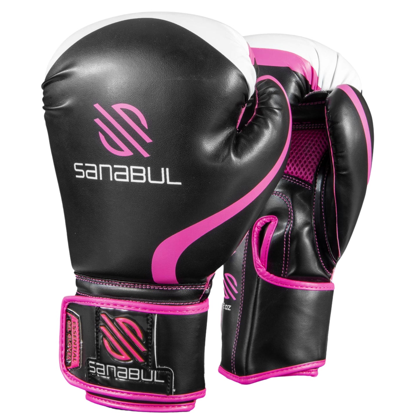 Sanabul Essential Gel Boxing Gloves | Pro-Tested Kickboxing Gloves for Men and Women | Ideal for Boxing, MMA, Muay Thai, and Heavy Bag Training All Black, 10 oz