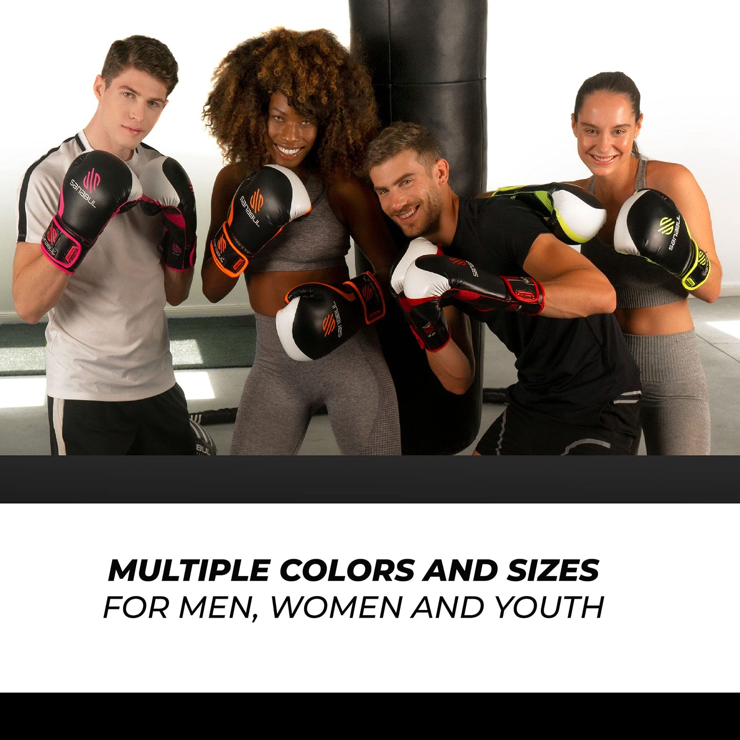 Sanabul Essential Gel Boxing Gloves | Pro-Tested Kickboxing Gloves for Men and Women | Ideal for Boxing, MMA, Muay Thai, and Heavy Bag Training All Black, 10 oz