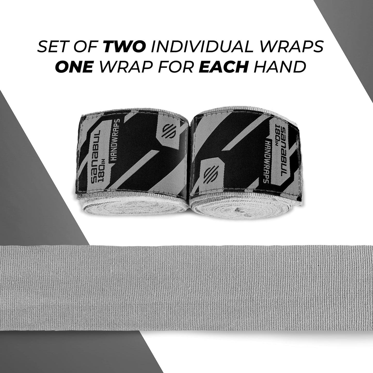 Sanabul Elastic Professional 180 inch Handwraps for Boxing Kickboxing Muay Thai MMA (Black, 180")