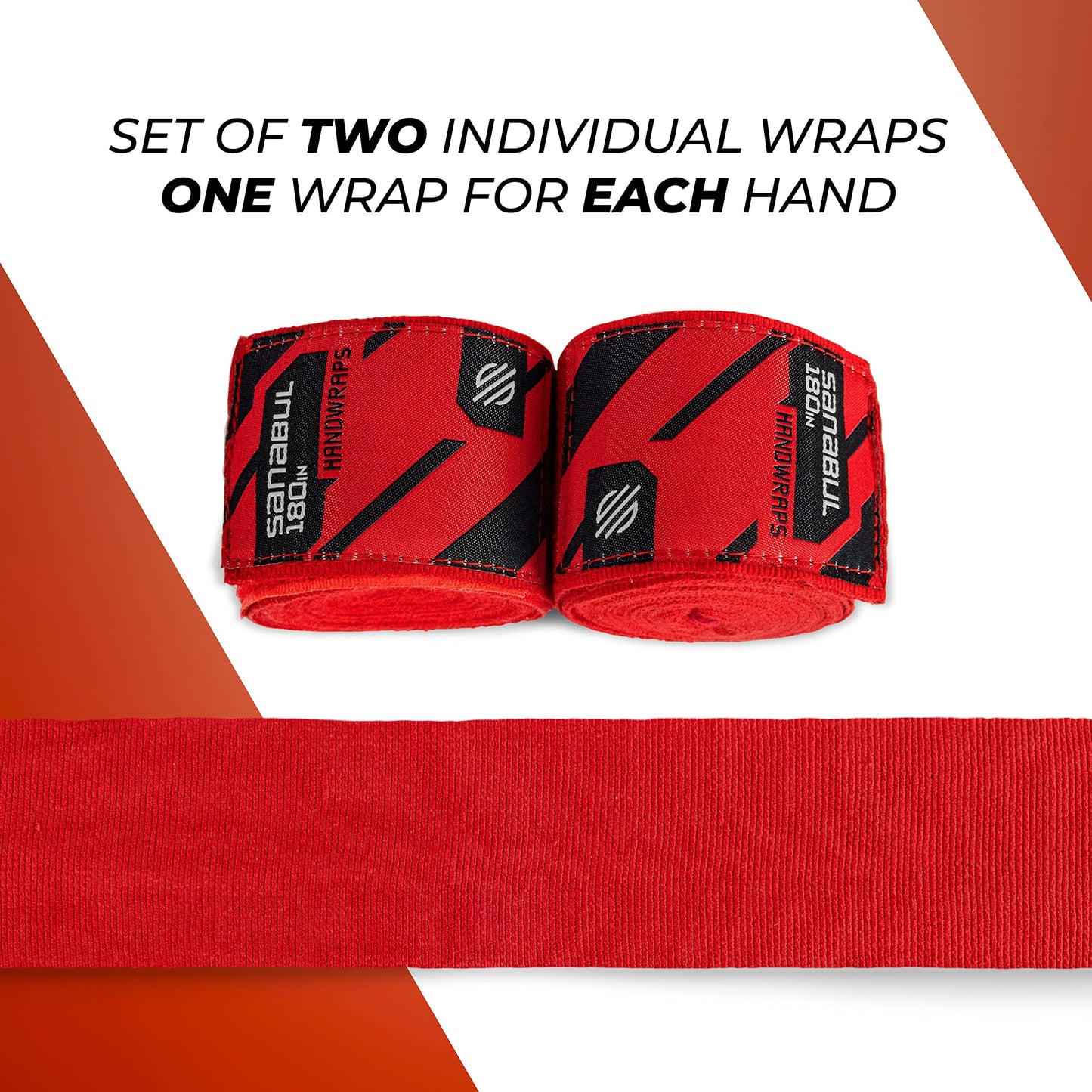 Sanabul Elastic Professional 180 inch Handwraps for Boxing Kickboxing Muay Thai MMA (Black, 180")