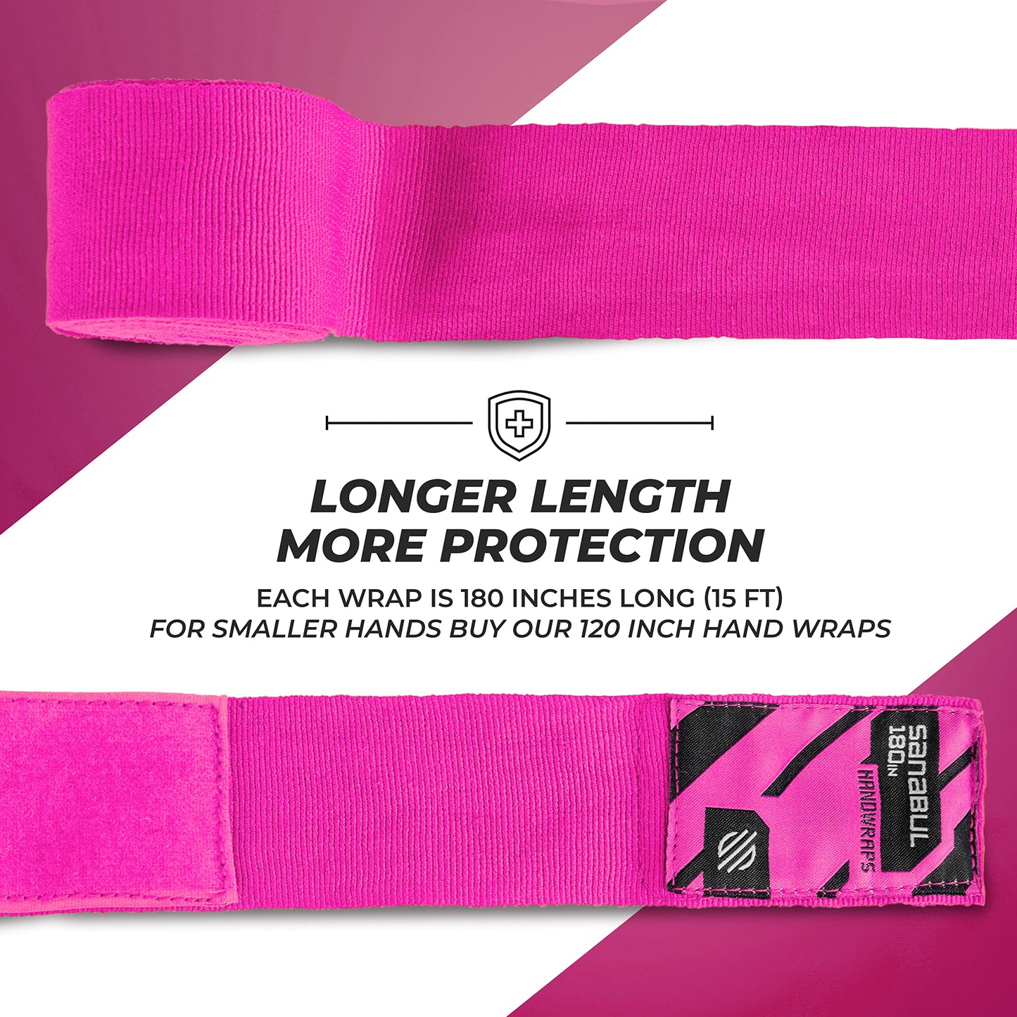 Sanabul Elastic Professional 180 inch Handwraps for Boxing Kickboxing Muay Thai MMA (Black, 180")