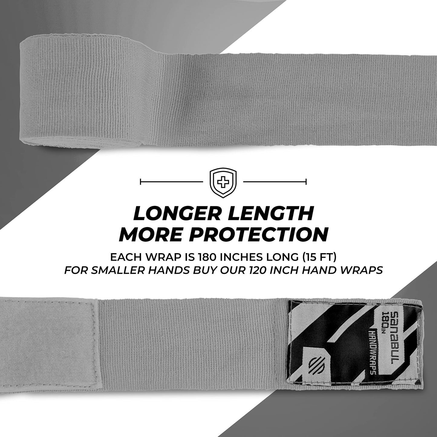 Sanabul Elastic Professional 180 inch Handwraps for Boxing Kickboxing Muay Thai MMA (Black, 180")