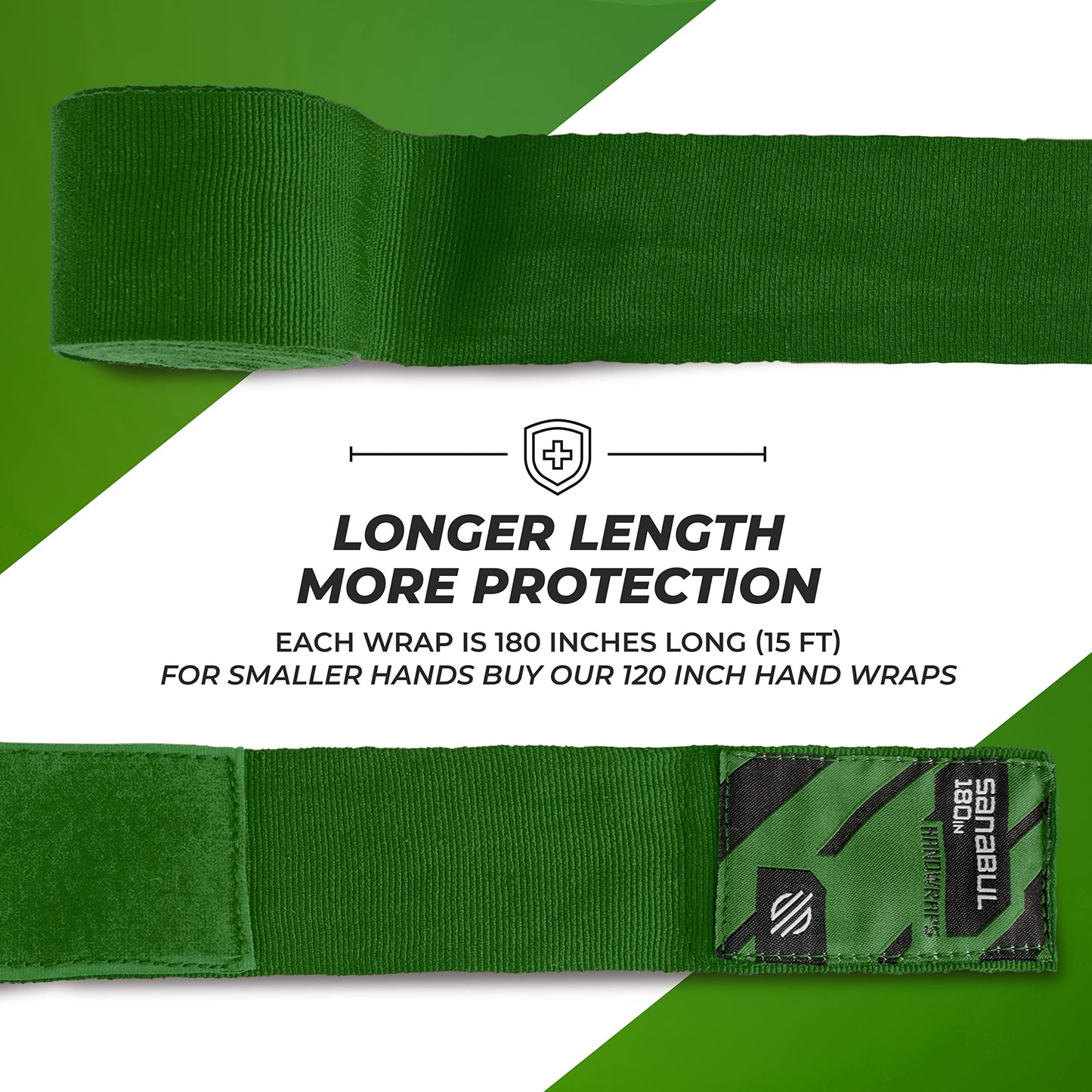 Sanabul Elastic Professional 180 inch Handwraps for Boxing Kickboxing Muay Thai MMA (Black, 180")