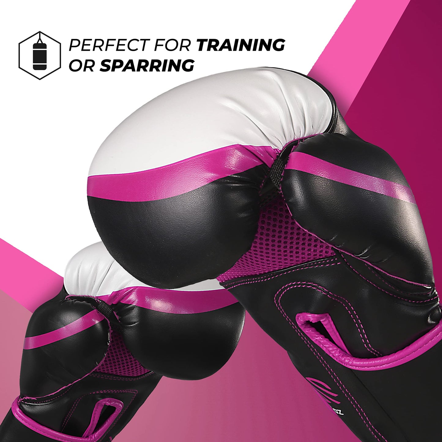 Sanabul Essential Gel Boxing Gloves | Pro-Tested Kickboxing Gloves for Men and Women | Ideal for Boxing, MMA, Muay Thai, and Heavy Bag Training All Black, 10 oz