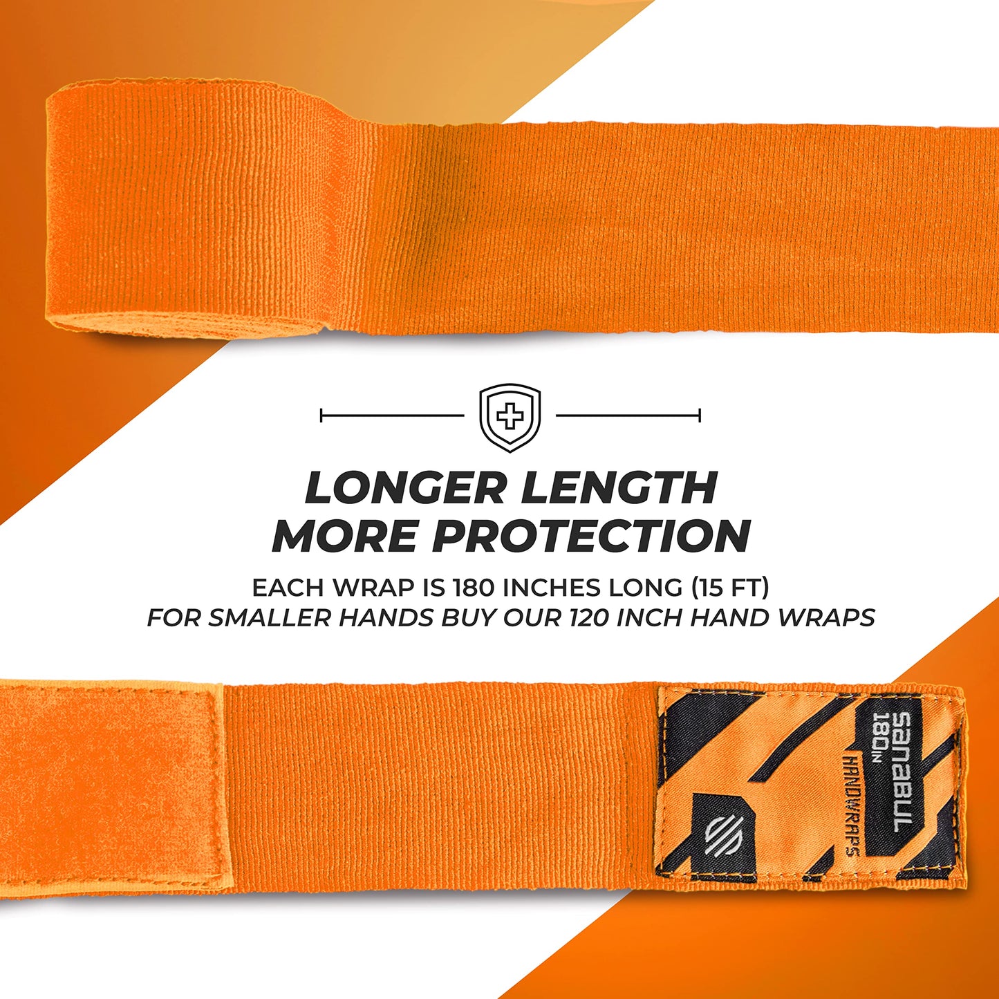 Sanabul Elastic Professional 180 inch Handwraps for Boxing Kickboxing Muay Thai MMA (Black, 180")