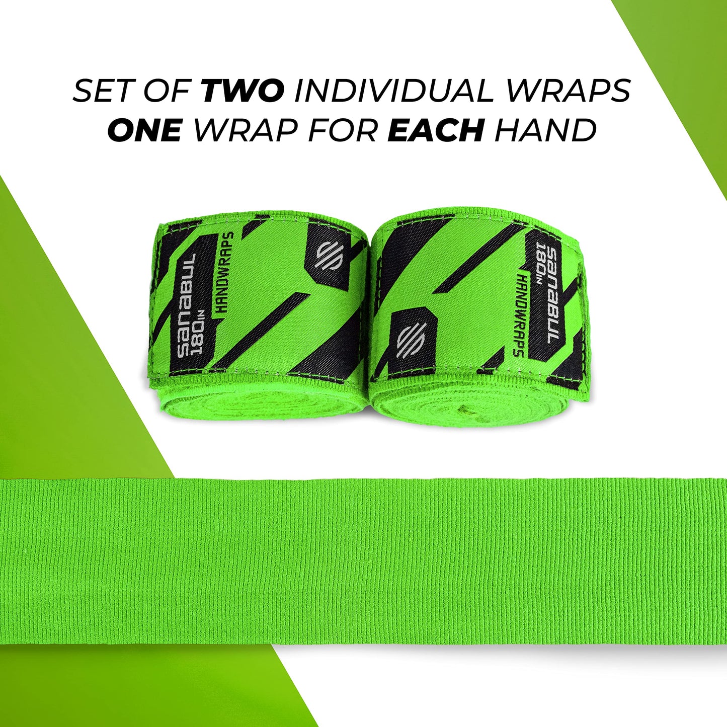 Sanabul Elastic Professional 180 inch Handwraps for Boxing Kickboxing Muay Thai MMA (Black, 180")