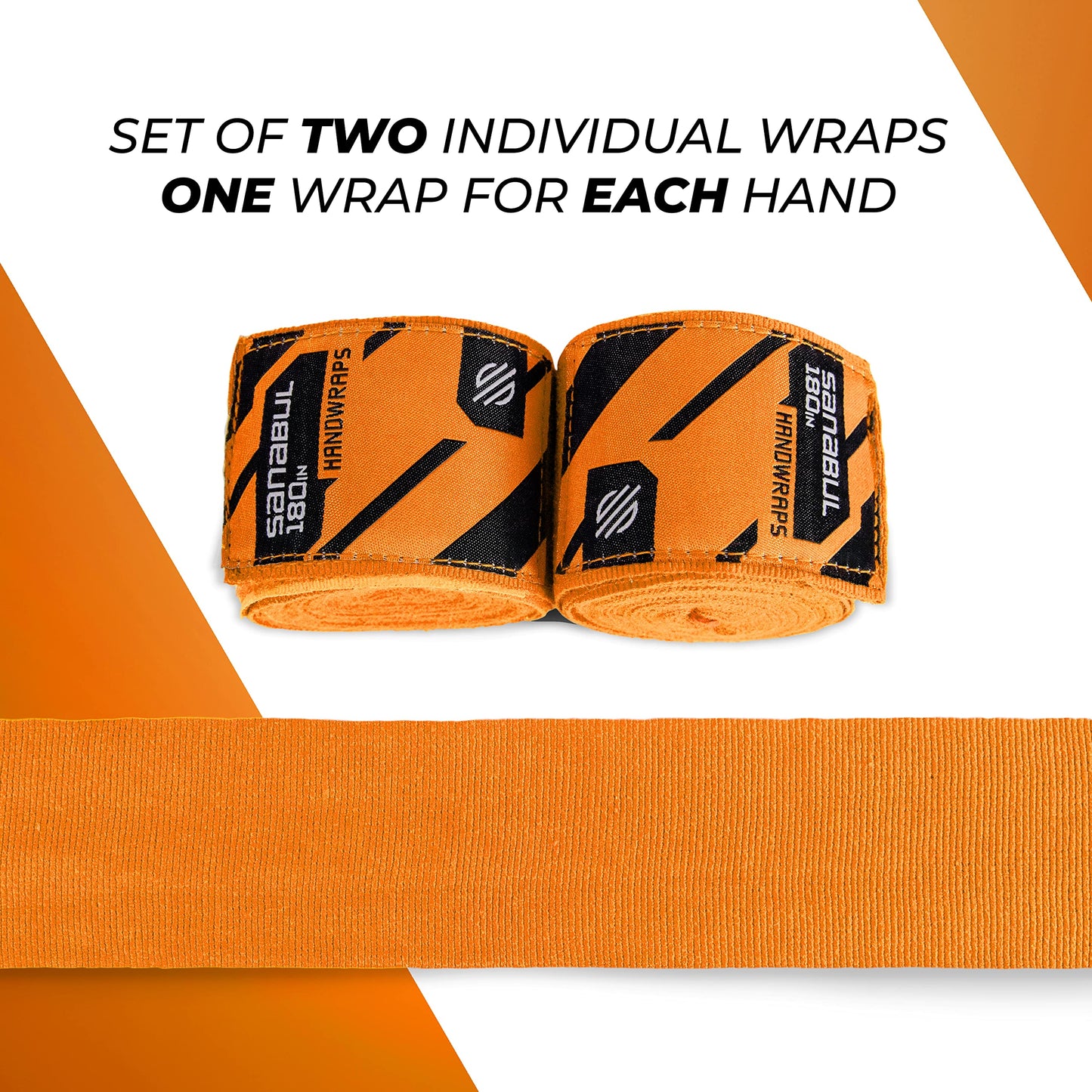 Sanabul Elastic Professional 180 inch Handwraps for Boxing Kickboxing Muay Thai MMA (Black, 180")