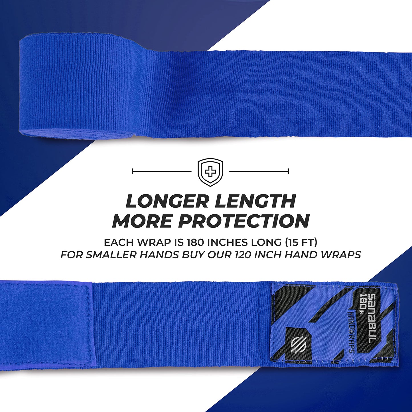 Sanabul Elastic Professional 180 inch Handwraps for Boxing Kickboxing Muay Thai MMA (Black, 180")